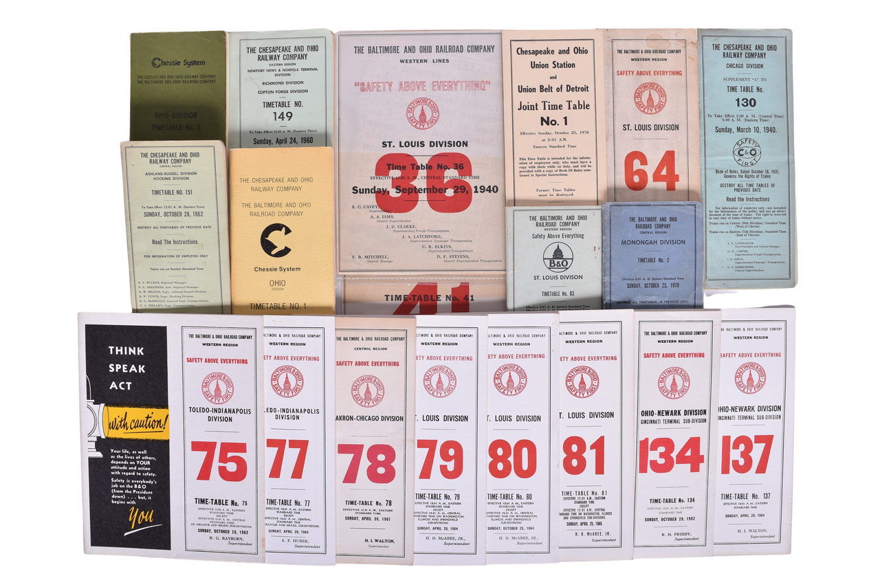 5201 - Twenty-Four Northeast Railroad Employee Timetables - Baltimore & Ohio and Chesapeake & Ohio thumbnail