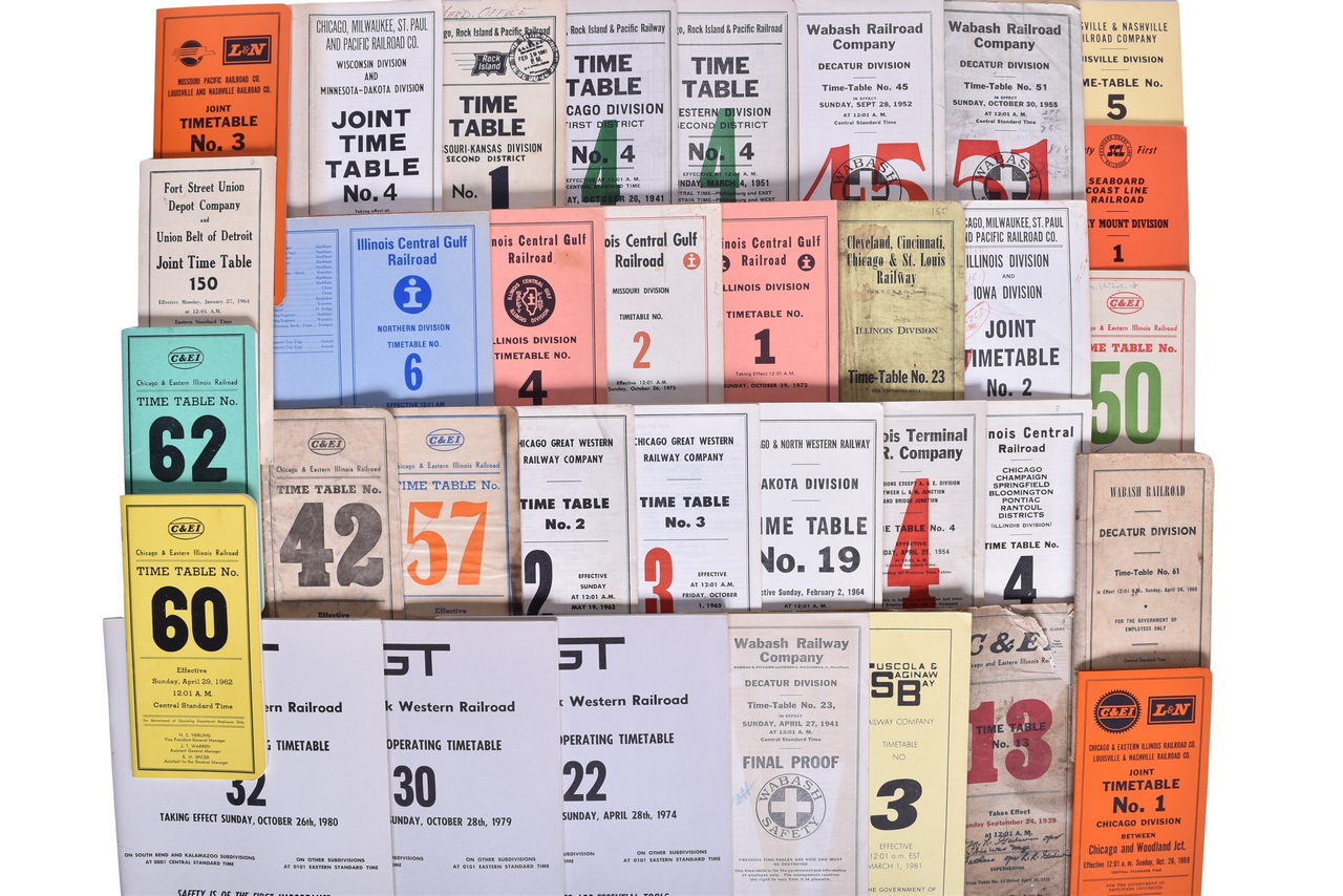 5205 - Thirty-Three Midwest and Eastern Railroad Employee Timetables - Wabash, Rock Island, Milwaukee Road, Louisville & Nashville, Etc. thumbnail