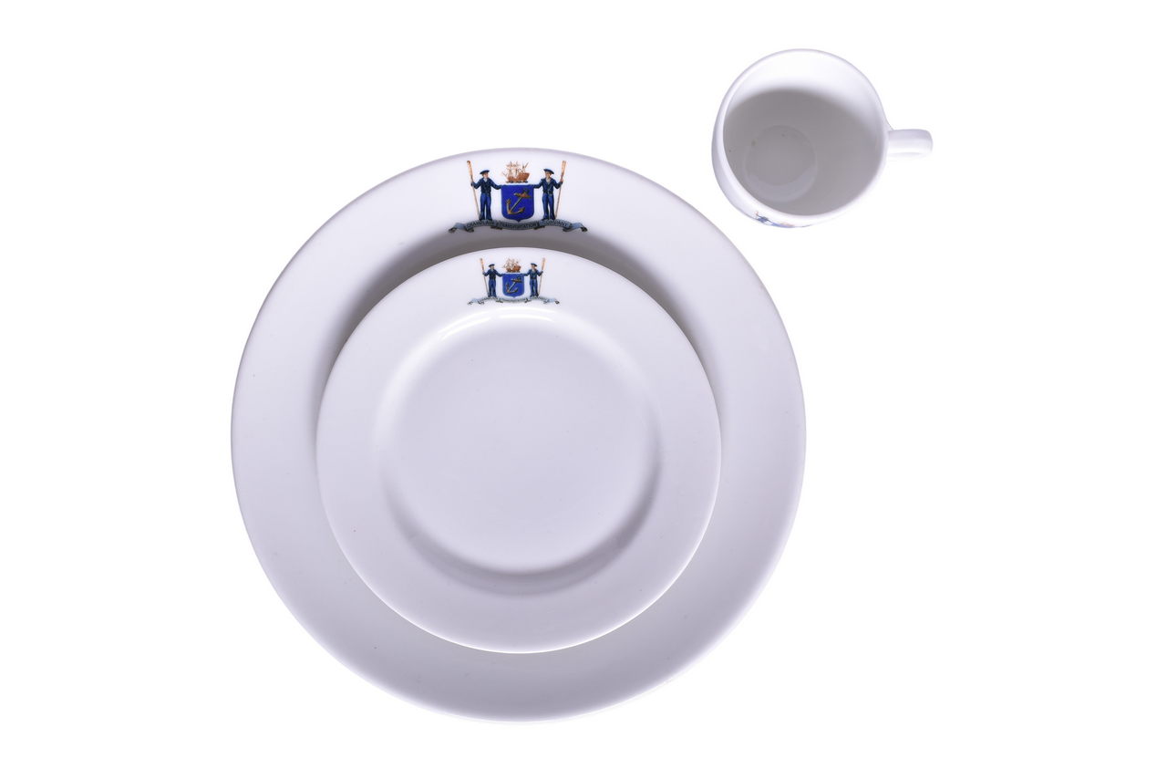 5210 - Three Pieces of Lake Champlain Transportation Company Steamship China - Demi Cup, Dinner Plate, and Bread Plate thumbnail