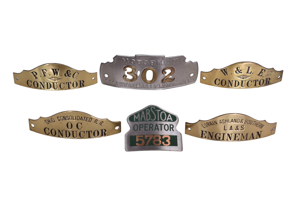 5231 - Six Railroad Cap Badges - Brockton Street Railway, MaBSTOA, and Reproductions thumbnail