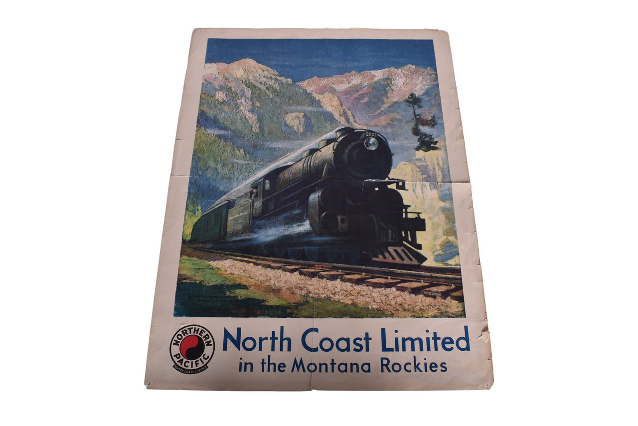 5233 - Original Northern Pacific Railroad Montana Rockies Bozeman Pass Advertising Poster thumbnail