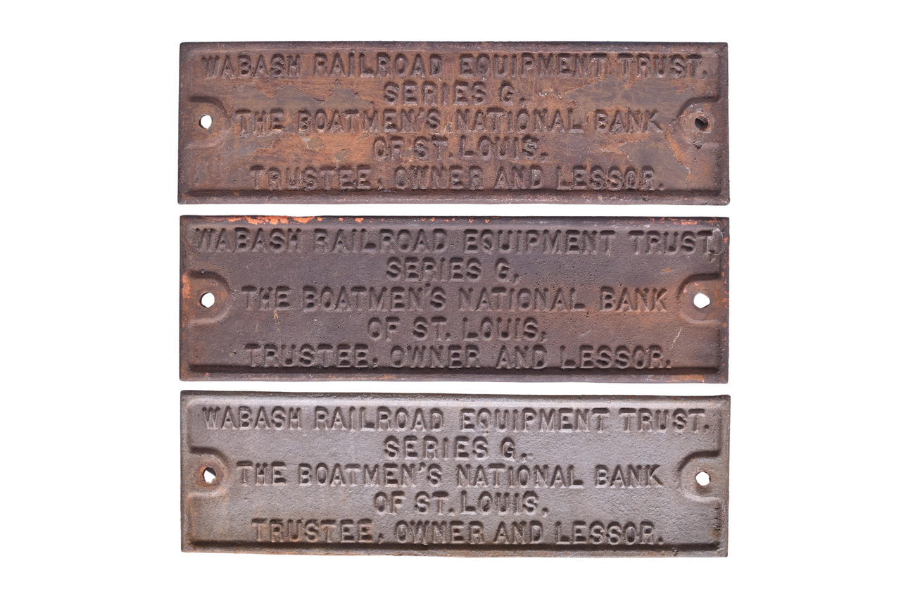 5238 - Trio of Wabash Railroad Cast Iron Trust Plates thumbnail