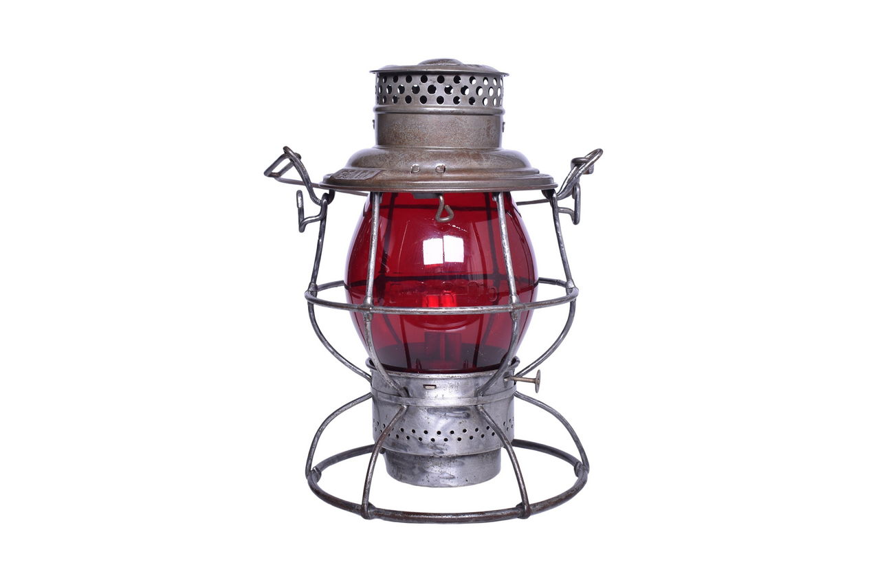 5243 - Adlake Reliable Erie Railroad Lantern w/ Red Cast Tall Globe thumbnail