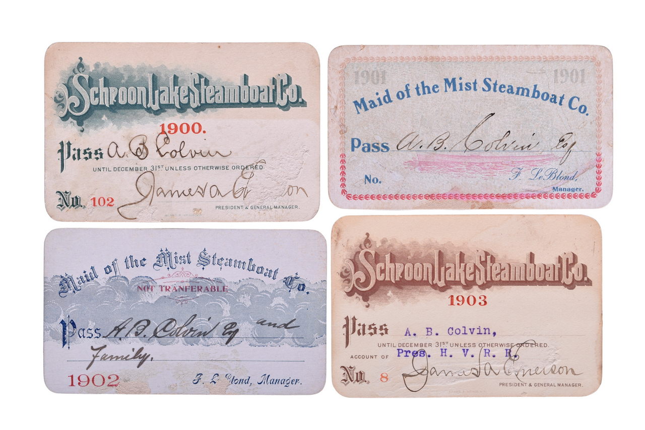 5287 - Four Early 1900s Maid of the Mist and Schroon Lake Steamboat Co. Annual Passes thumbnail