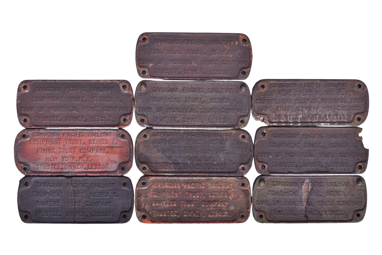 5309 - Ten Cast Iron Canadian Pacific Trust Plates thumbnail