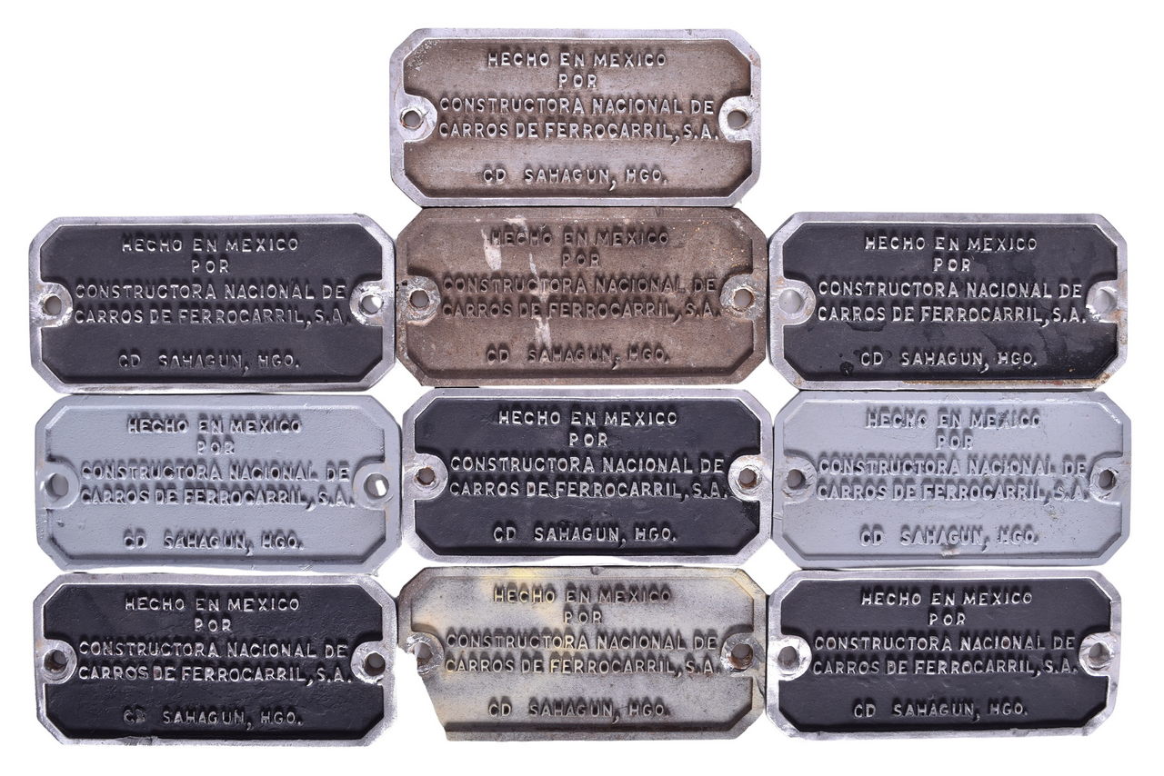 5310 - Ten Cast Aluminum Mexican Railroad Trust Plates thumbnail