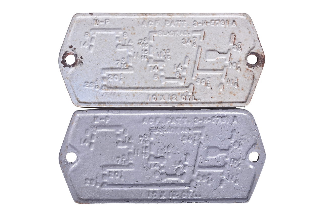 5317 - Pair of Missouri Pacific Cast Iron Brake Plates thumbnail