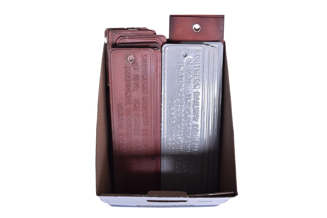 5323 - Nineteen Southern Railway Stamped Metal Trust Plates thumbnail