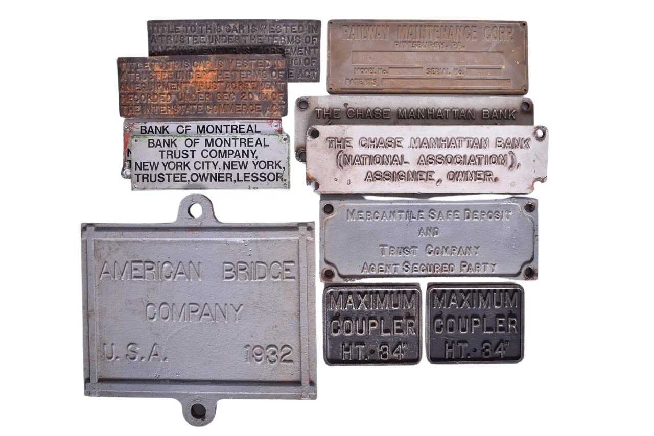 5343 - 1932 American Bridge Company Plate and Assorted Railroad Trust Plates thumbnail