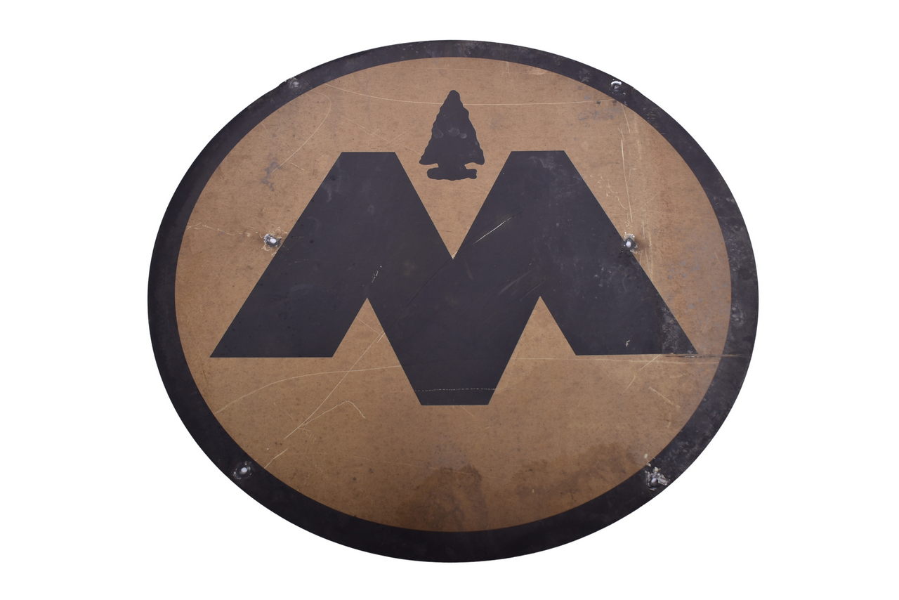 5460 - Round Aluminum Black and White Monon Sign thumbnail