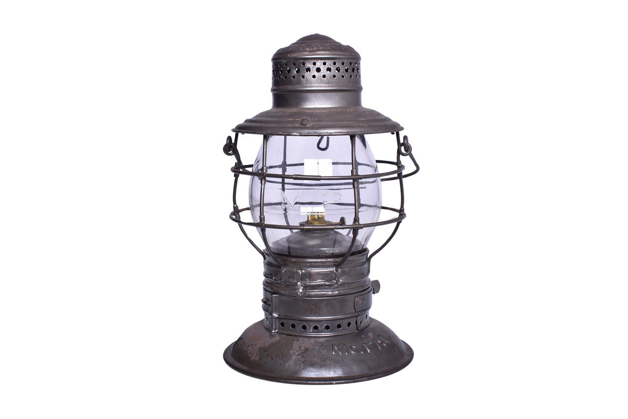 5463 - Handlan Missouri Pacific Railroad Bell Bottom Lantern w/ Clear Cast Tall Globe thumbnail
