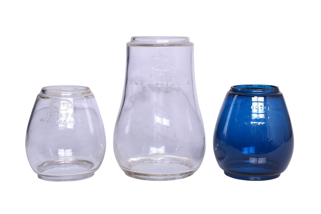 5465 - Three Dietz Railroad Globes - New York Central Fitall Clear Globe, Vesta Green Globe and Clear Globe thumbnail