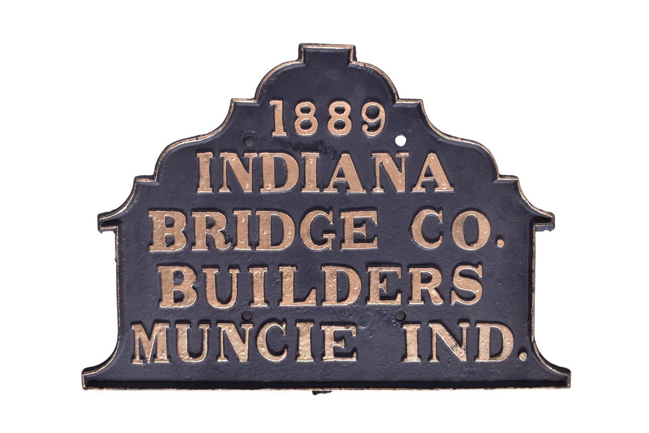 5469 - 1889 Indiana Bridge Company Cast Iron Builders Plate Muncie thumbnail