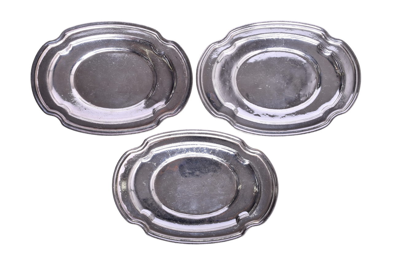 5497 - Three Baltimore and Ohio Railroad Reed & Barton Silver Under-Liner Tray Plates thumbnail
