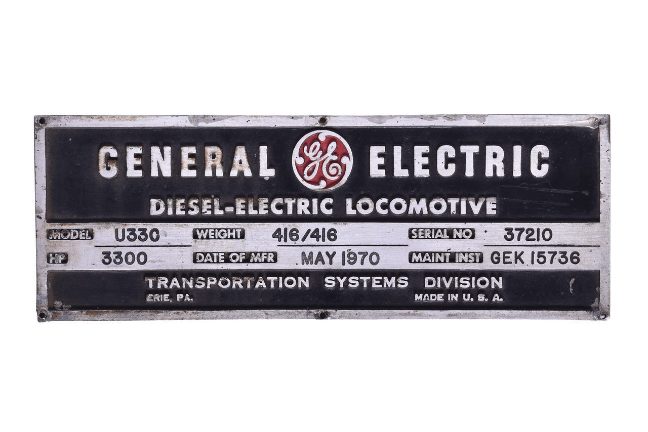 5502 - Southern Pacific #8876 U33C General Electric Builders Plate thumbnail
