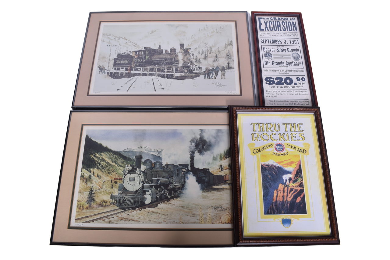 5542 - Framed Denver & Rio Grande Railroad, Colorado Midland Railway Broad Sheet, Poster, Art Prints thumbnail
