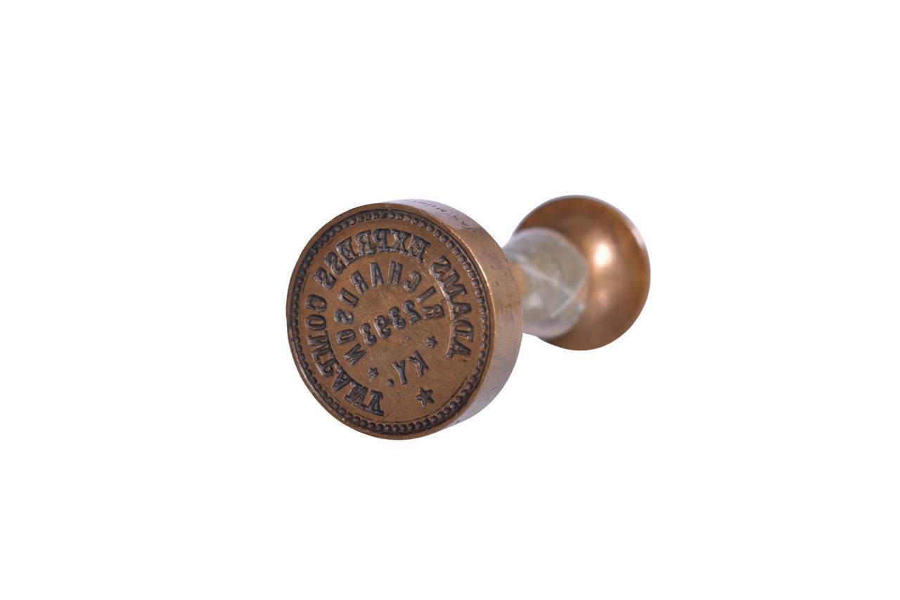 5545 - Adams Express Company Richardson Kentucky 2393 Round Brass Wax Sealer thumbnail