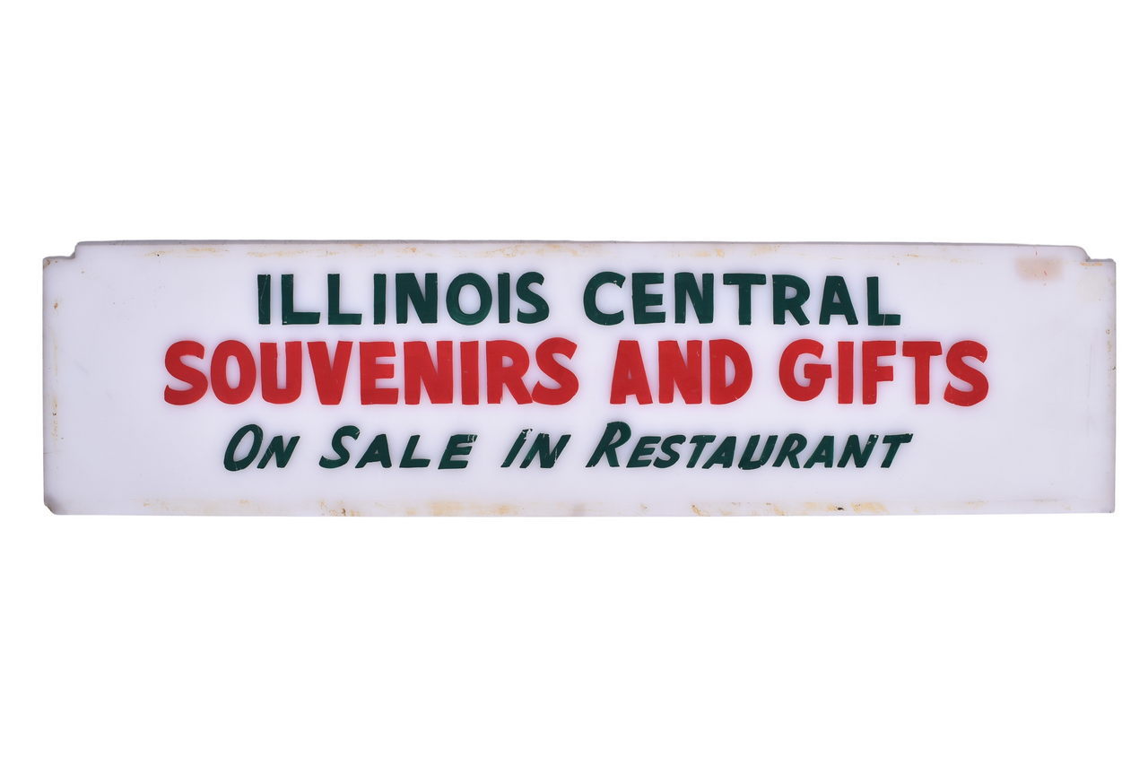 5552 - Illinois Central Souvenirs and Gifts Sign from Dearborn Station Chicago thumbnail