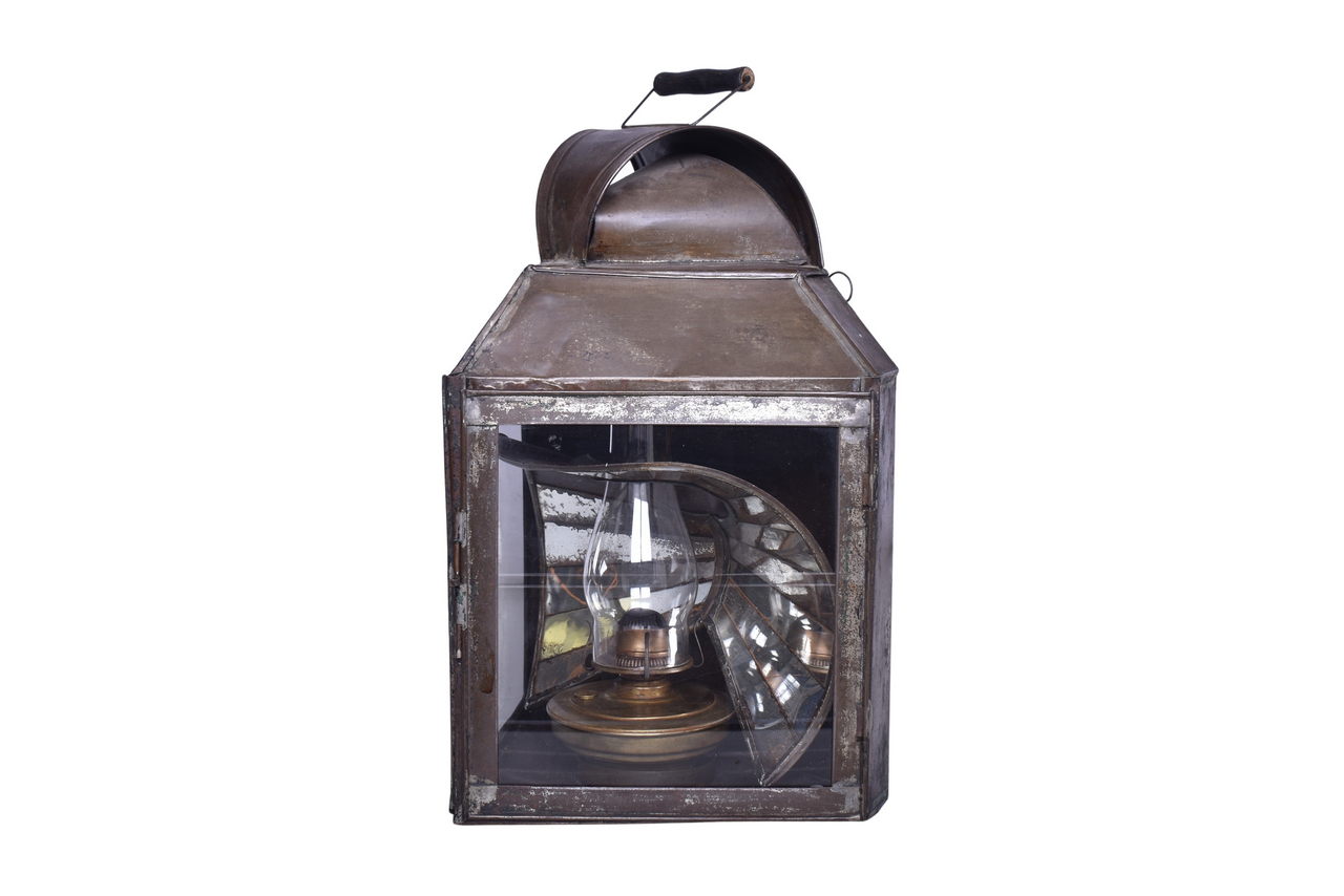 5563 - Triangular Tin and Glass Gunning Lantern Light thumbnail