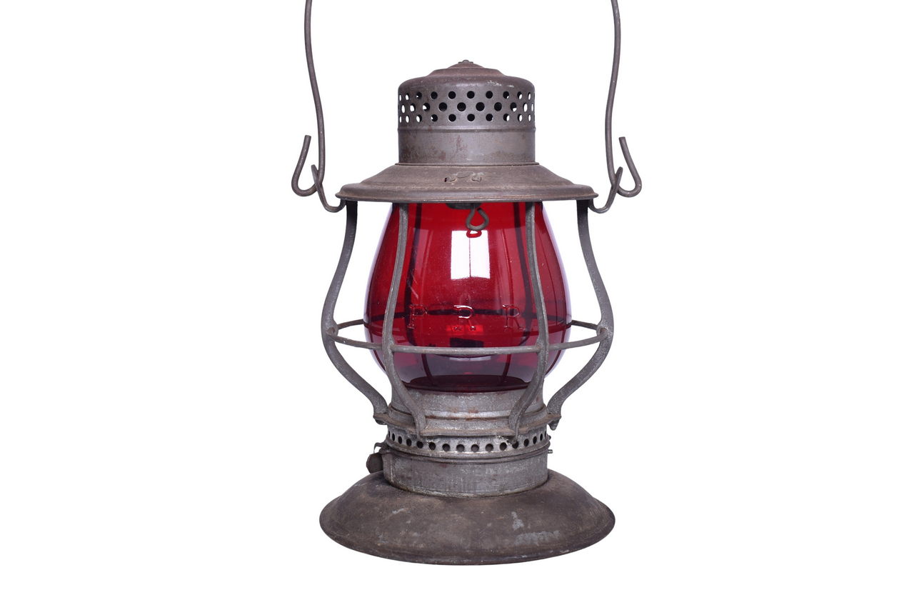5564 - Pennsylvania Keystone Casey Lantern w/ Red Cast Extended Base Globe thumbnail