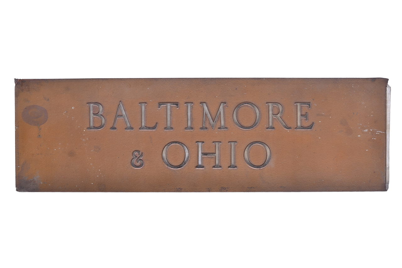 5574 - Baltimore and Ohio Railroad Ticket / Gate Sign Glass Panel thumbnail