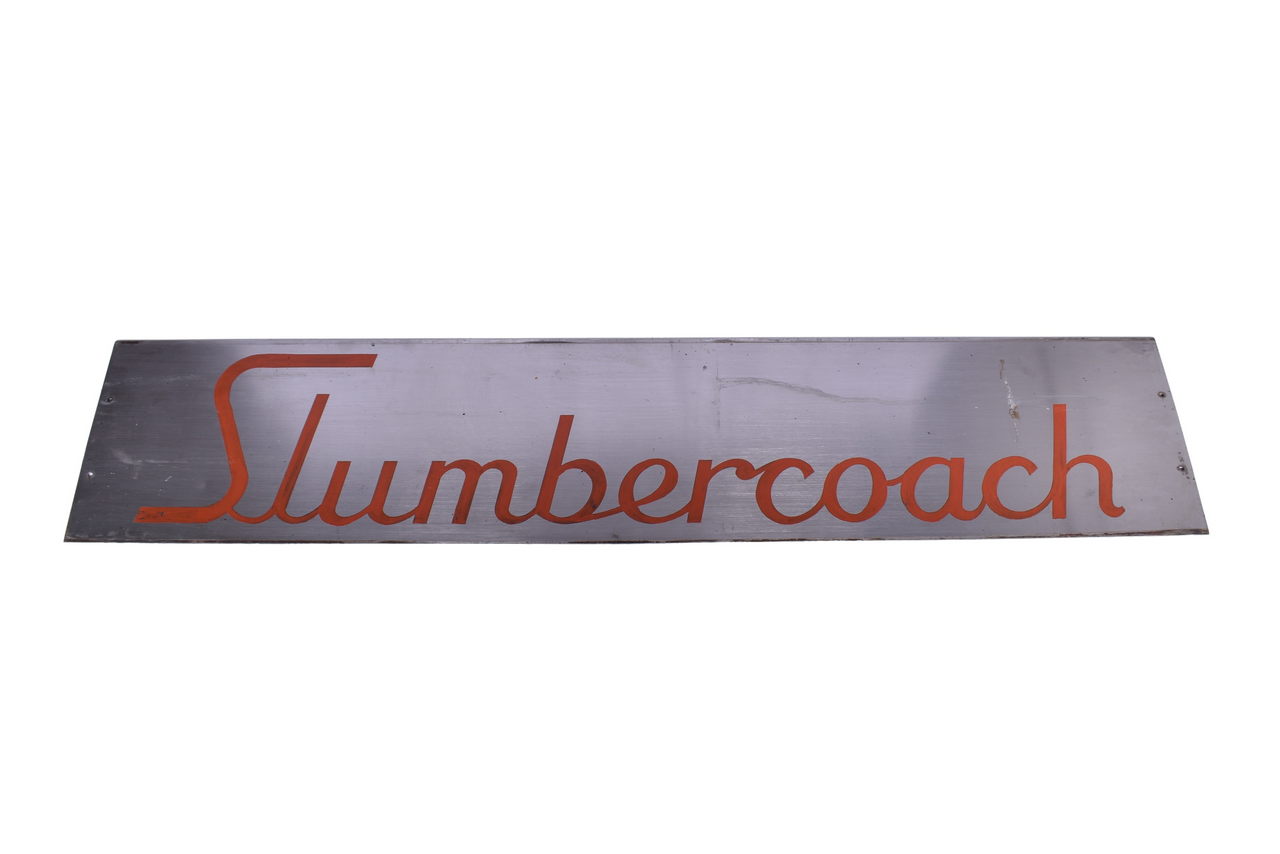 5586 - Stainless Steel Budd Slumbercoach Passenger Car Lettering Board thumbnail