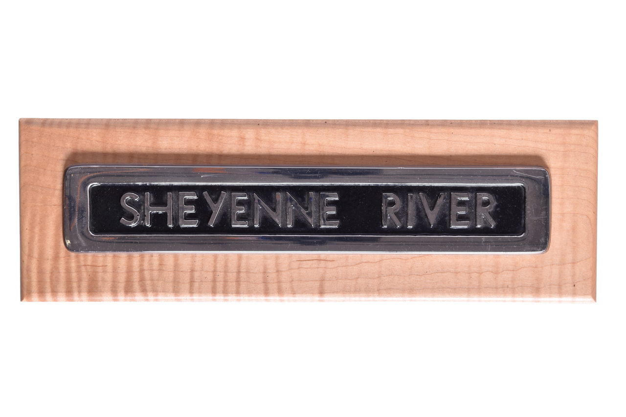 5587 - Great Northern Railroad #1266 Sheyenne River Sleeping Car Metal Name Plate thumbnail