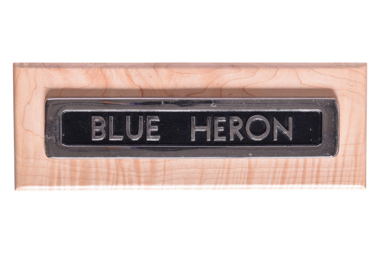 5595 - Santa Fe Railroad Blue Heron Pullman Sleeping Car Metal Name Plate thumbnail
