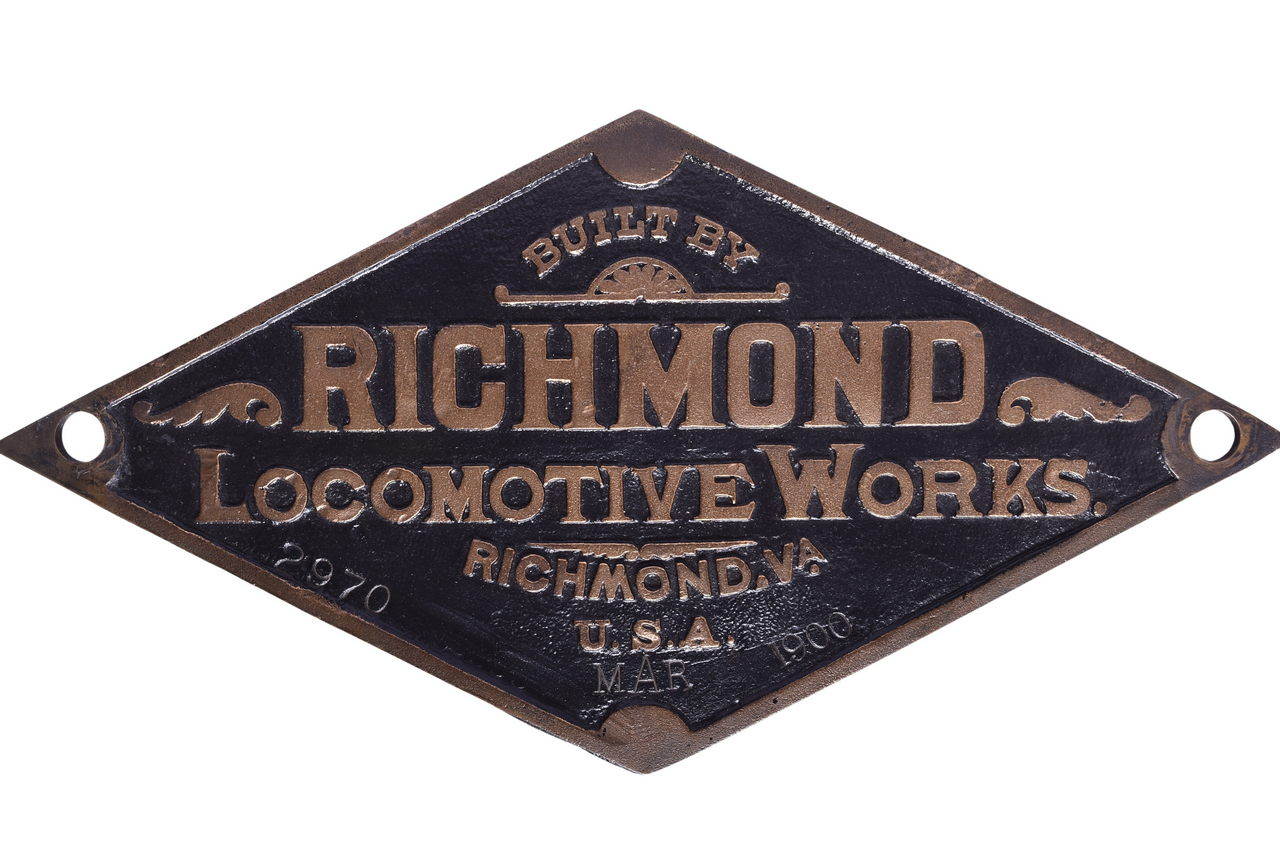 5597 - Richmond Santa Fe Railway #782 2-8-0 Steam Locomotive Builders Plate thumbnail