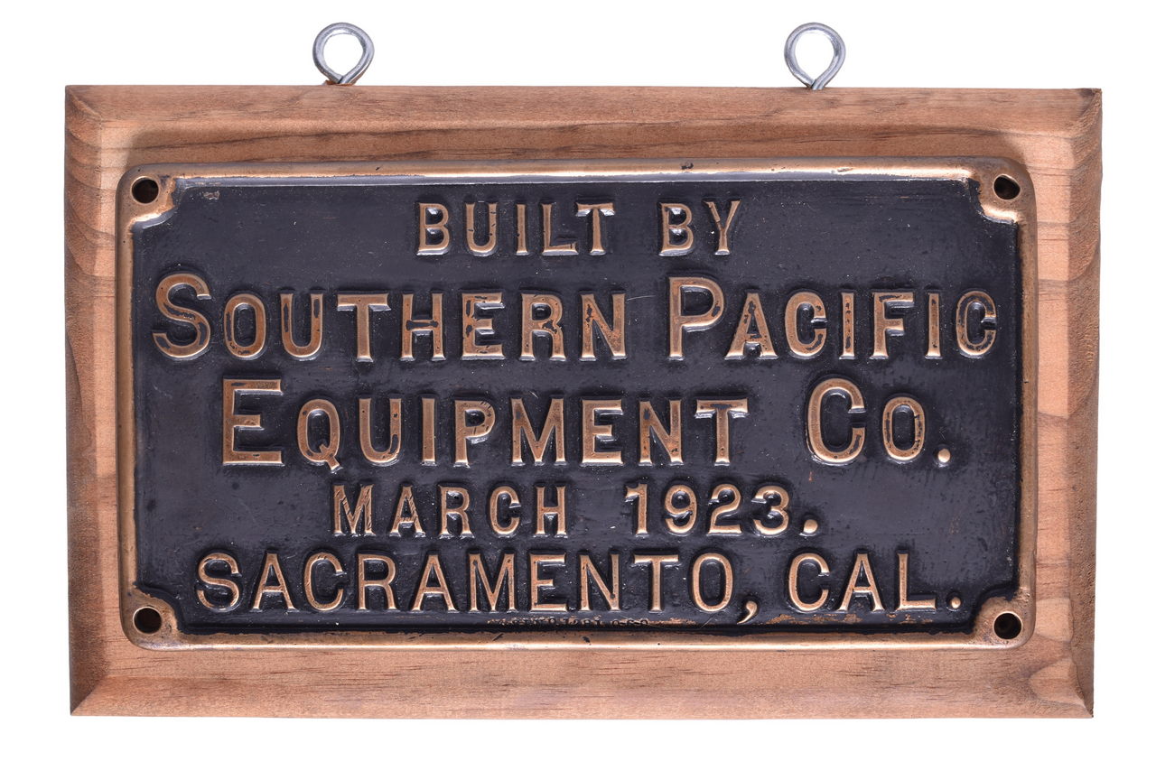 5605 - Sacramento Shops Southern Pacific #1281 0-6-0 Steam Locomotive Builders Plate thumbnail