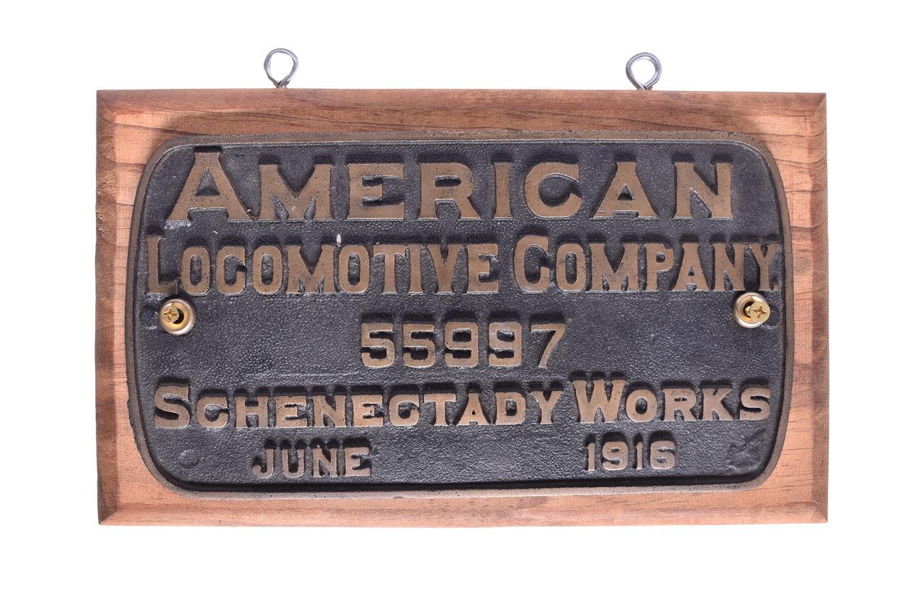 5623 - American Locomotive Company El Paso & Southwestern #369 2-8-2 Steam Locomotive Builders Plate thumbnail