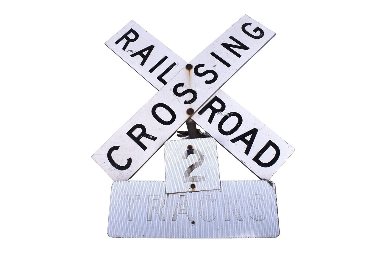 5634 - Aluminum Reflective Railroad Crossing Crossbuck and 2 Track Signs thumbnail