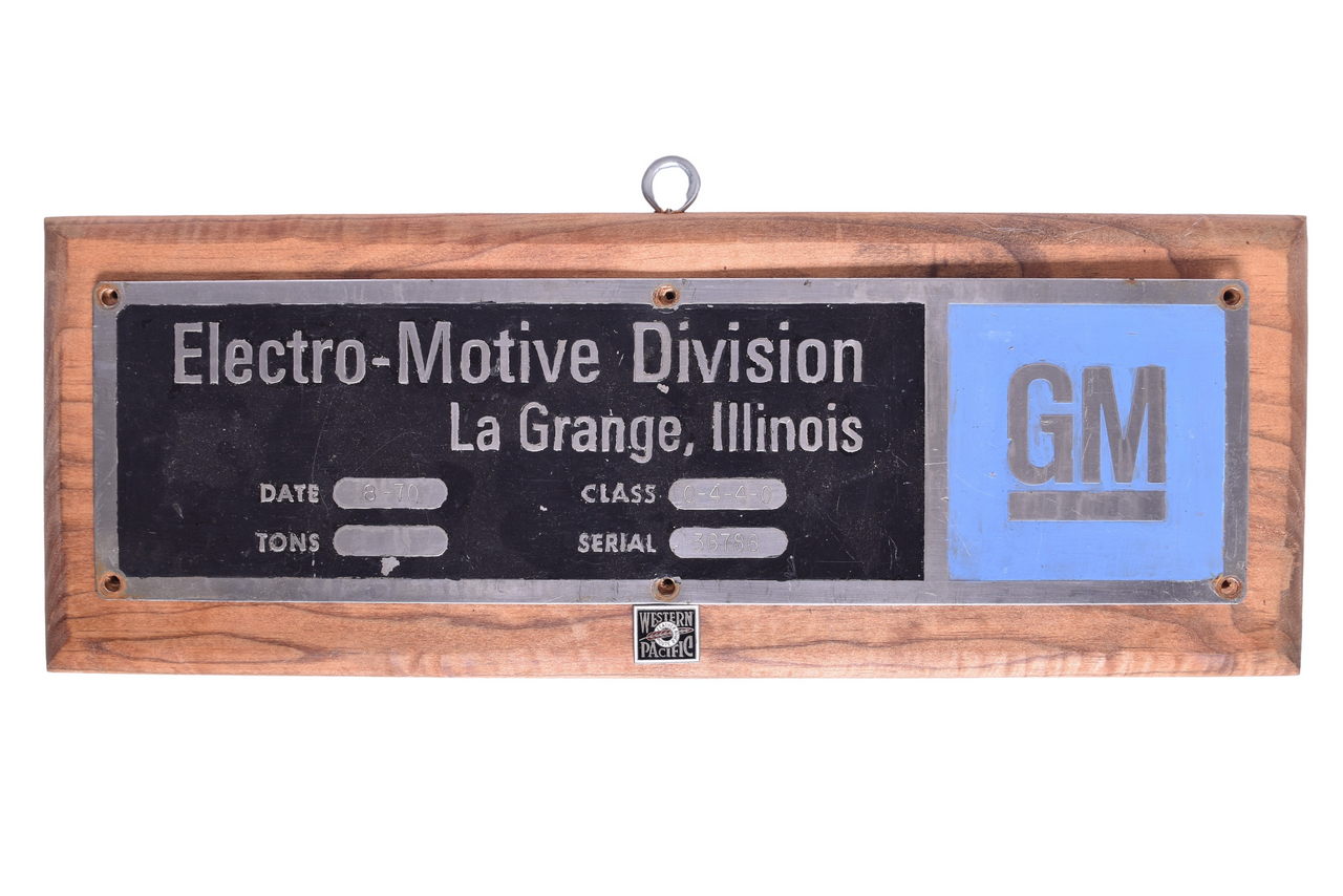 5645 - EMD / Electro-Motive Western Pacific Railroad GP40 Locomotive Builders Plate - #3525 thumbnail