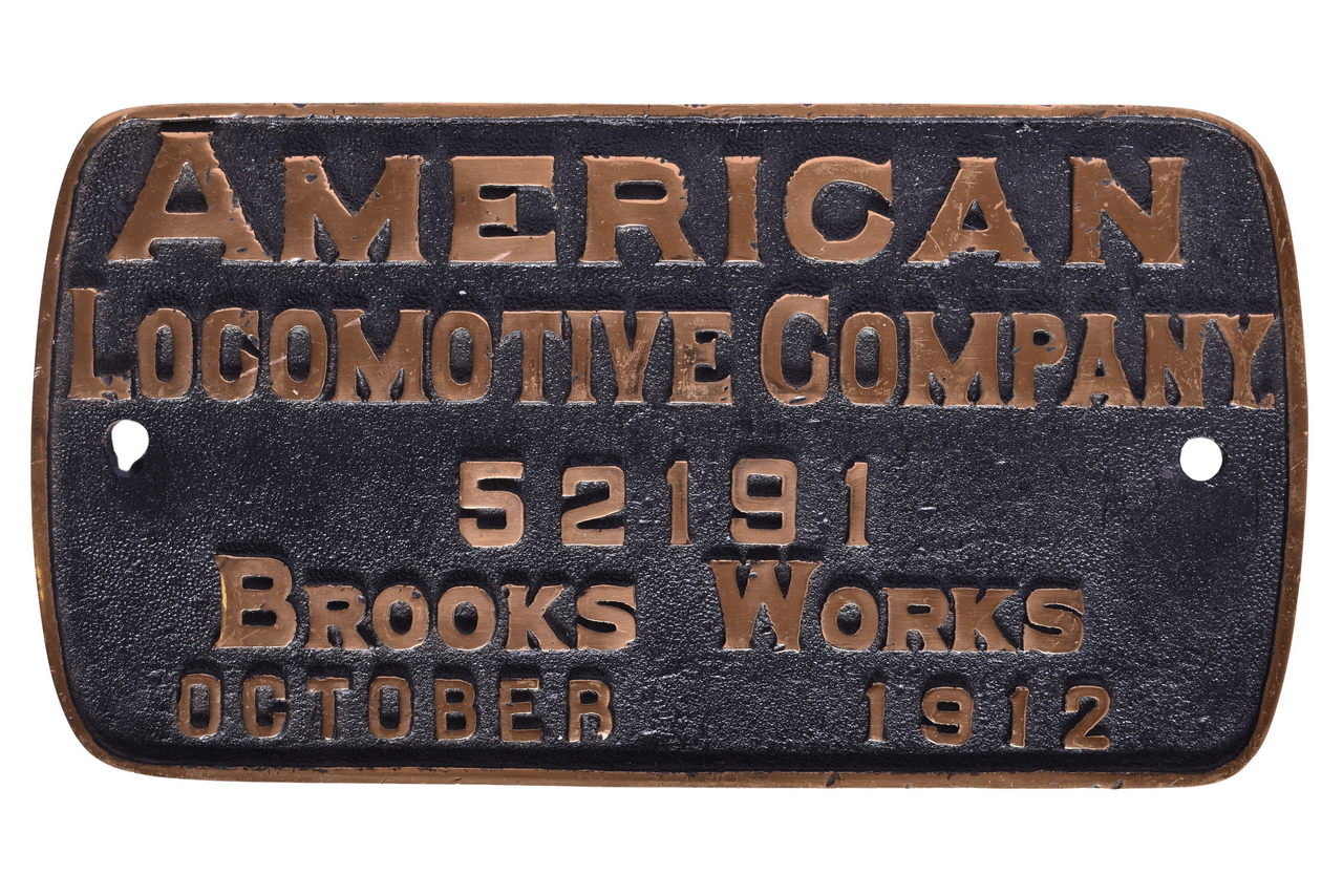 5663 - ALCO / Brooks Milwaukee Road 2-8-2 L2 Class #8118 Locomotive Builders Plate thumbnail