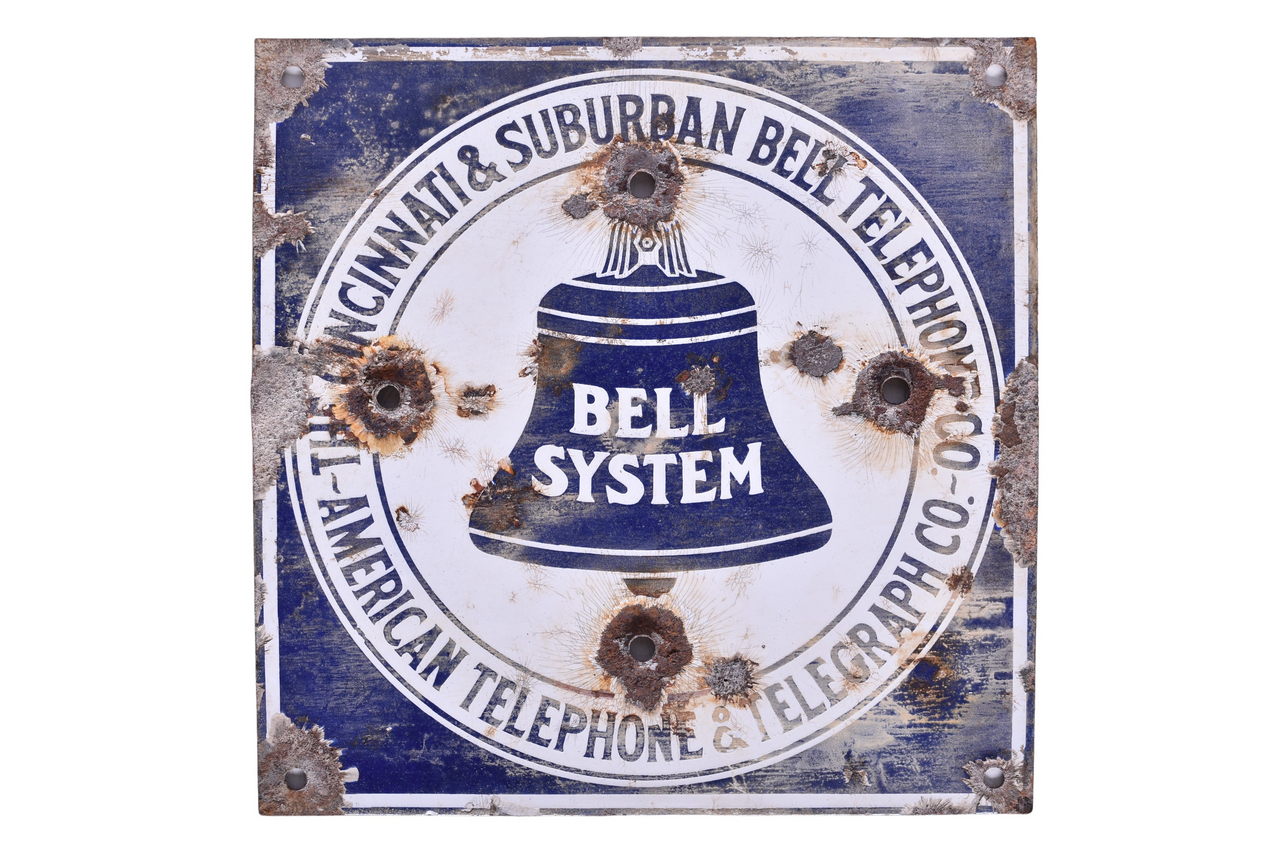 5672 - Bell System Cincinnati & Suburban Bell Telephone Co. Single Sided Porcelain Sign thumbnail