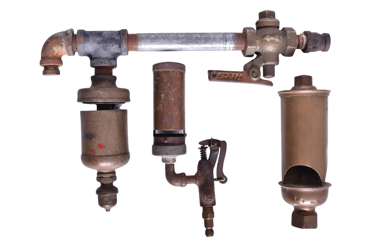 5676 - Three Railroad Brass Steam Whistles Including Crosby Three Chime thumbnail