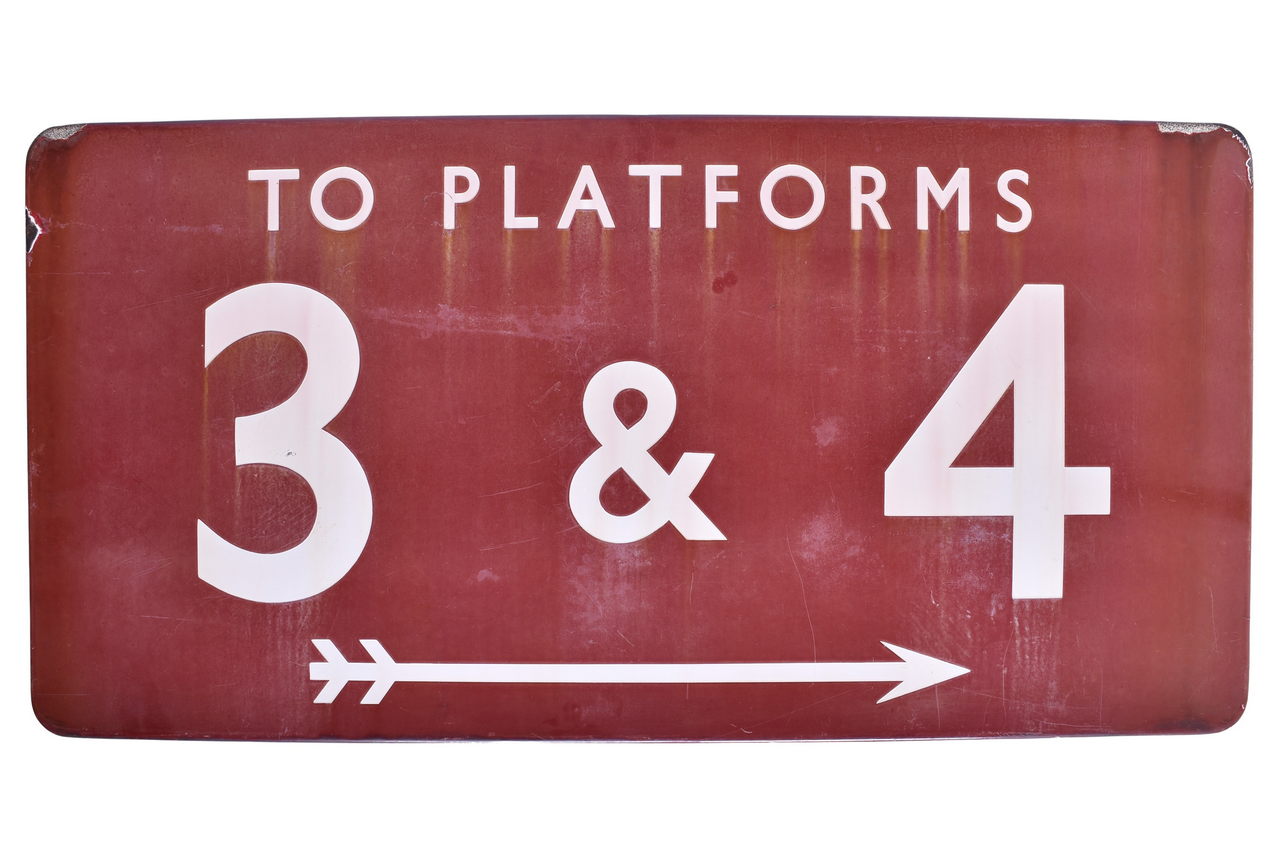 5690 - Kansas City Union Station Porcelain Track Sign thumbnail