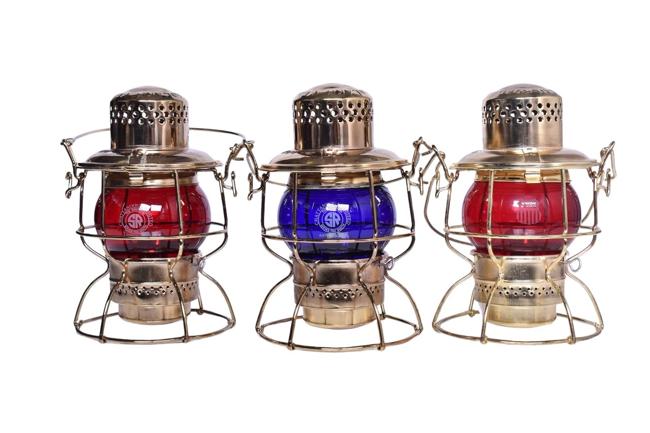 5694 - Three Repro Adlake Kero Brass Lanterns - Union Pacific and Southern Chattanooga Limited AARPCO 2012 thumbnail