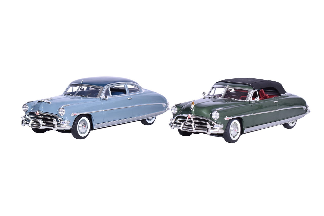3006 - Pair of Highway 61 1:18 1952 Hudson Hornets Model Cars thumbnail