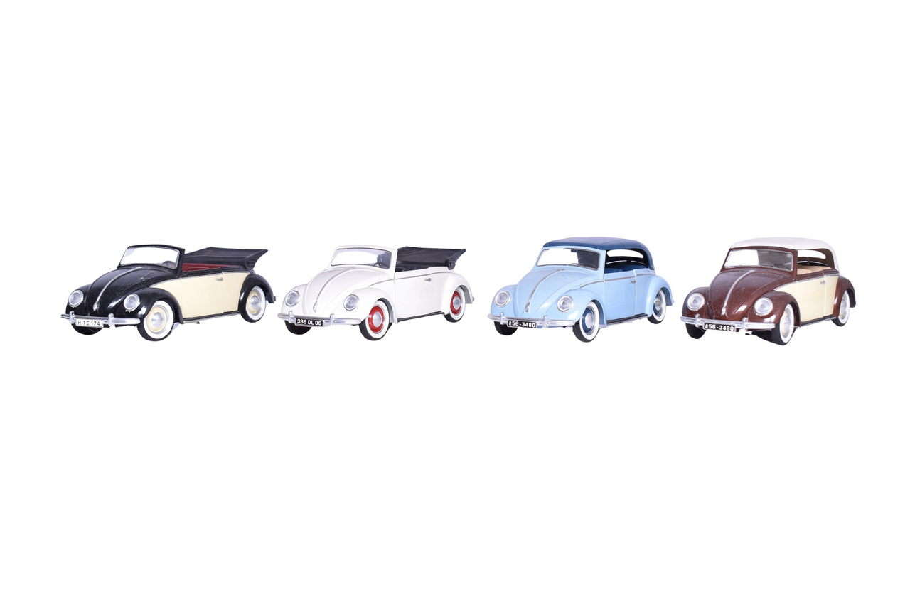 3019 - Four Solido 1:17 Die Cast 1949 Volkswagen Coccinelle Convertible Model Cars thumbnail