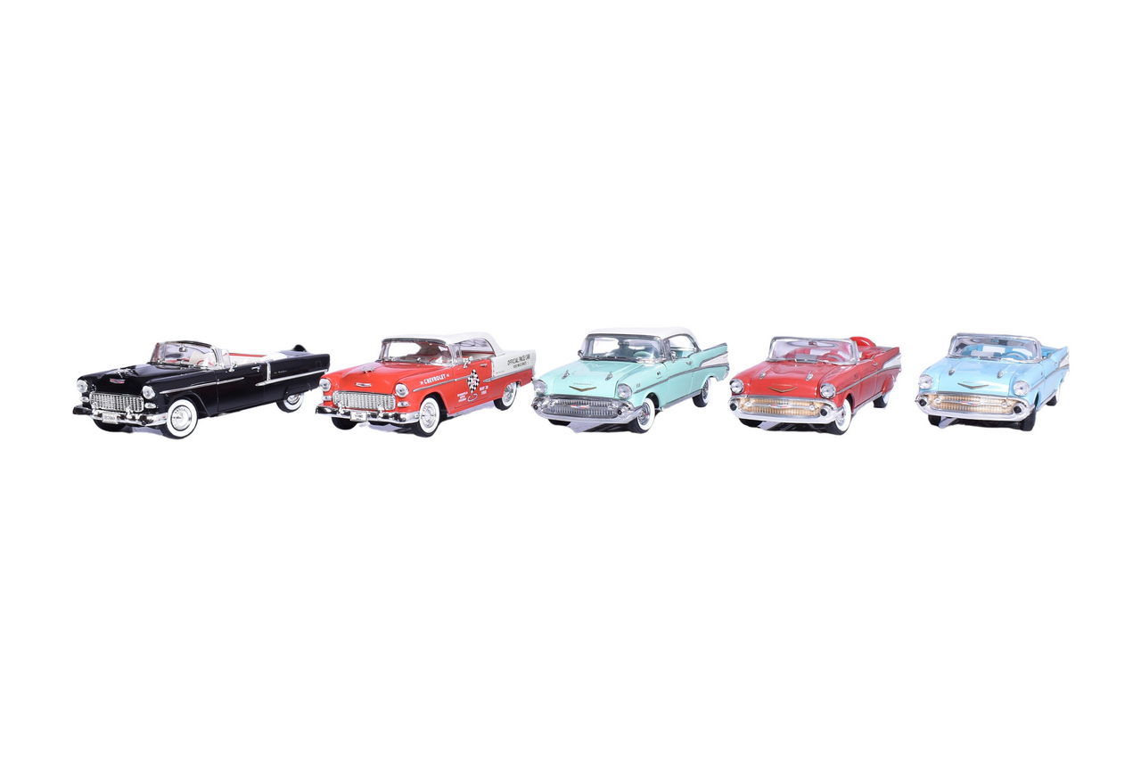 3023 - Three American Muscle and Two ERTL 1:18 Die Cast 1950s Chevrolet Bel Air Model Cars thumbnail