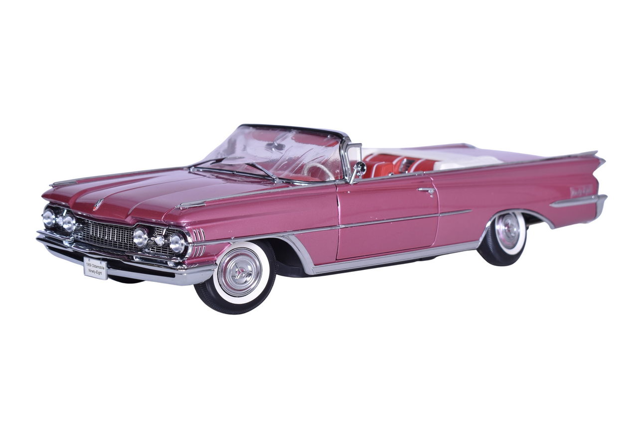3031 - Sun Star 1:18 Die Cast 1959 Oldsmobile 98 Convertible Car Model - Burgundy Mist Metallic thumbnail