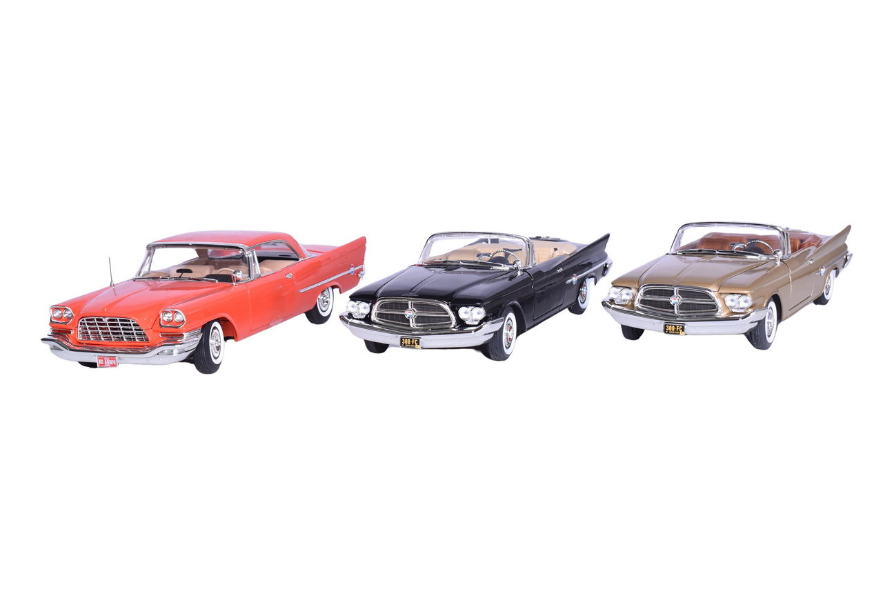 3041 - Three American Muscle, Road Signature 1:18 Die Cast 1957, 1960 Chrysler 300C, 300F Models thumbnail