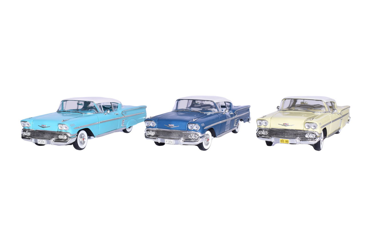 3042 - Three ERTL 1:18 Die Cast 1958 Chevrolet Impala Models thumbnail