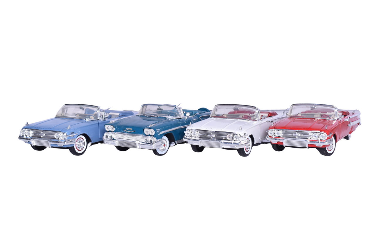 3059 - Four Motor Max 1:18 Die Cast 1958, 1960 Chevy Impala thumbnail
