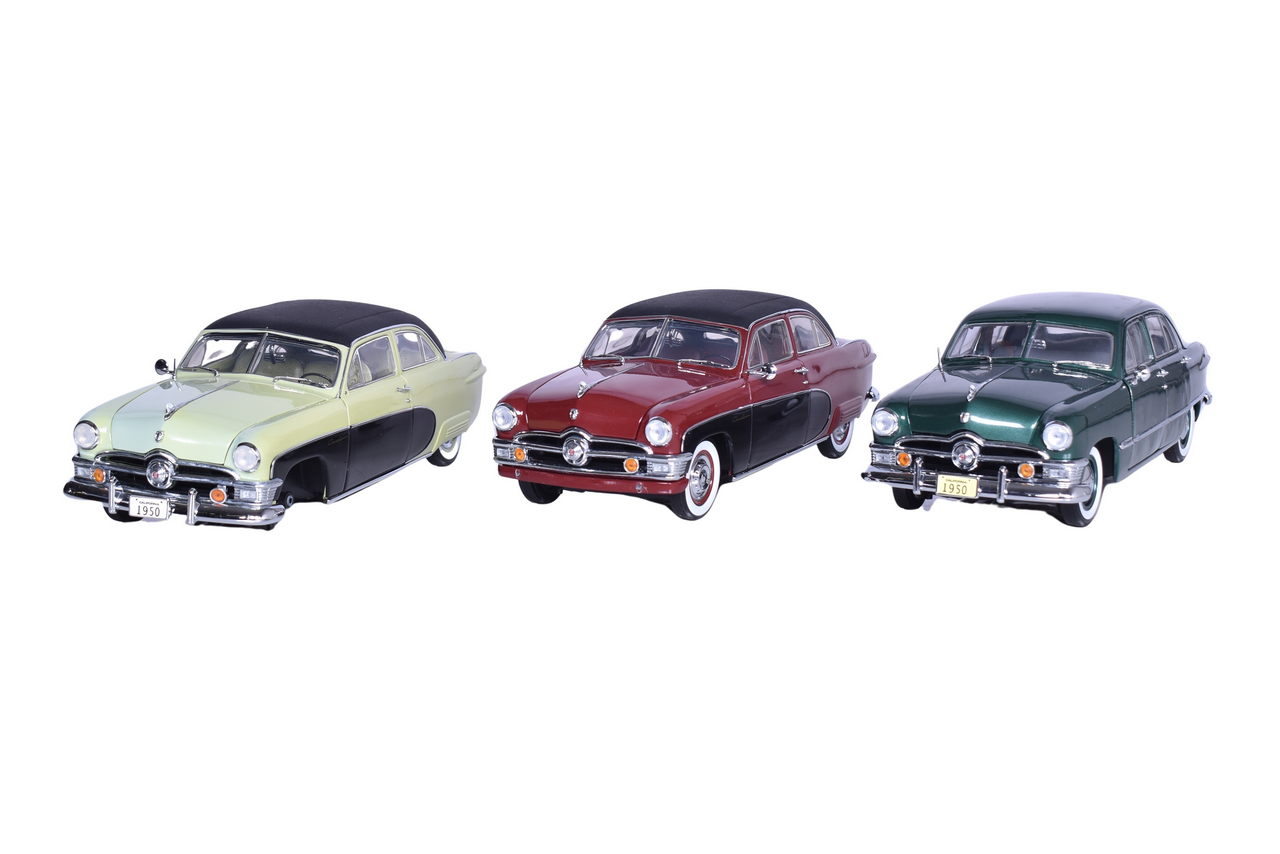 3062 - Three Precision Miniatures 1:18 Die Cast 1950 Ford Crestliner Models thumbnail