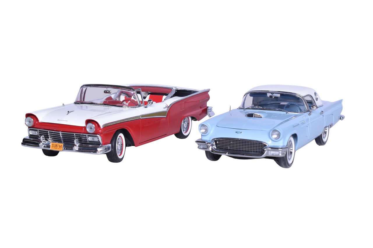 3063 - Pair of 1950s/60s Ford Thunderbird, Falcon 1:18 Die Cast Models - Sun Star, Precision thumbnail