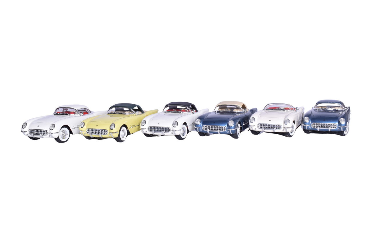 3065 - Six MIRA 1:18 Die Cast 1950s Chevrolet Corvette Models thumbnail