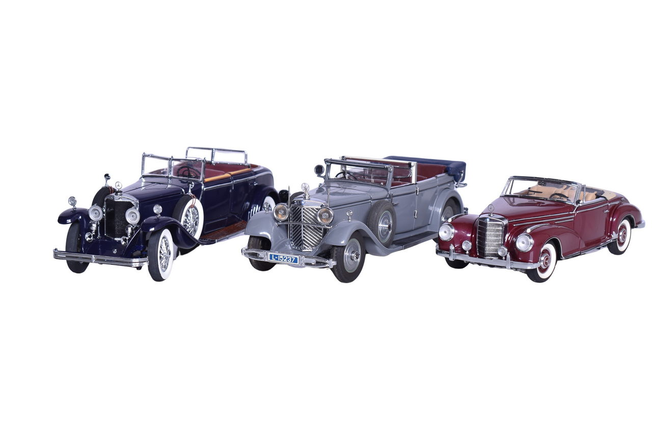 3114 - Trio of 1:24 Die Cast Mercedes-Benz Models - Franklin Mint and Paul's Model Art thumbnail