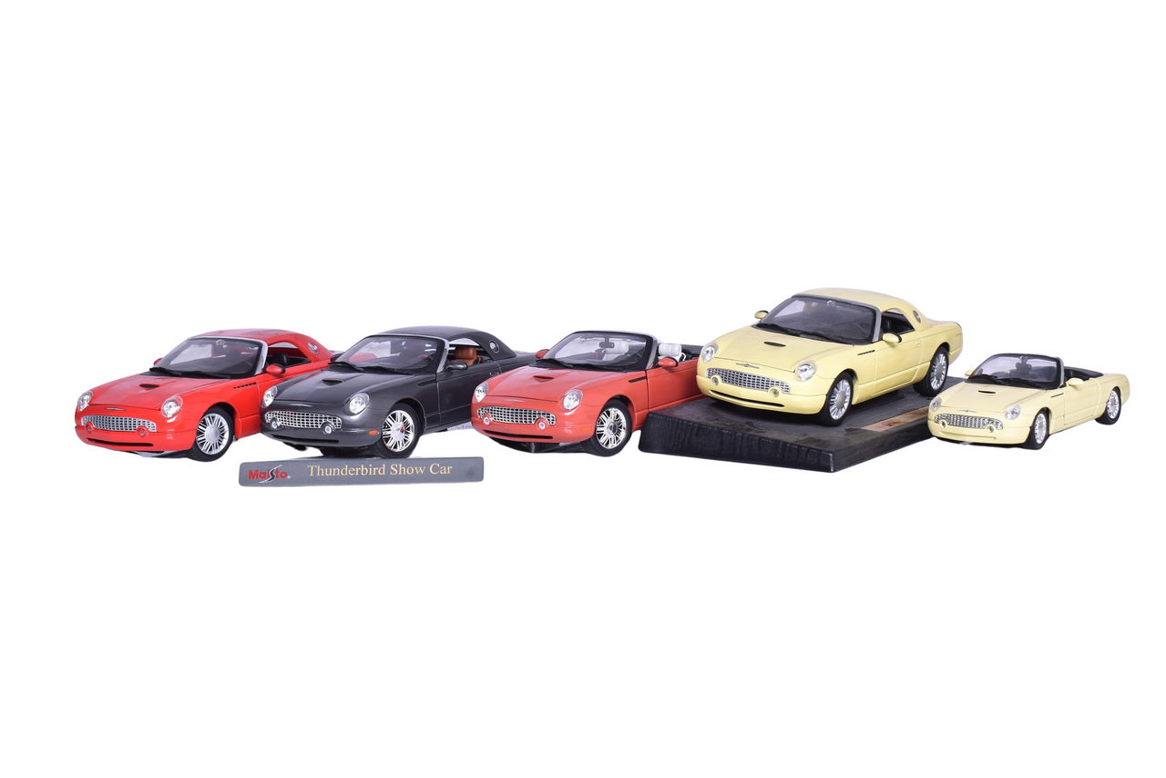 3127 - Five 2000s Ford Thunderbird Models - Four 1:18 Die Cast, One 1:24 Die Cast - Maisto, Other thumbnail